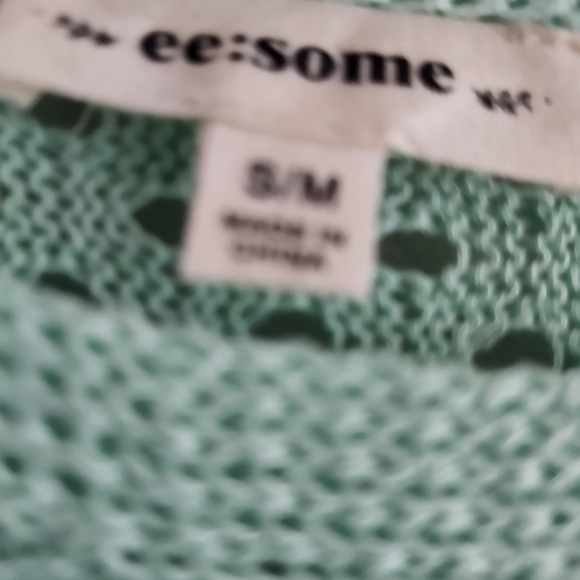 EE SOME Mint Green Long sleeved Knit Sweater - Picture 3 of 4